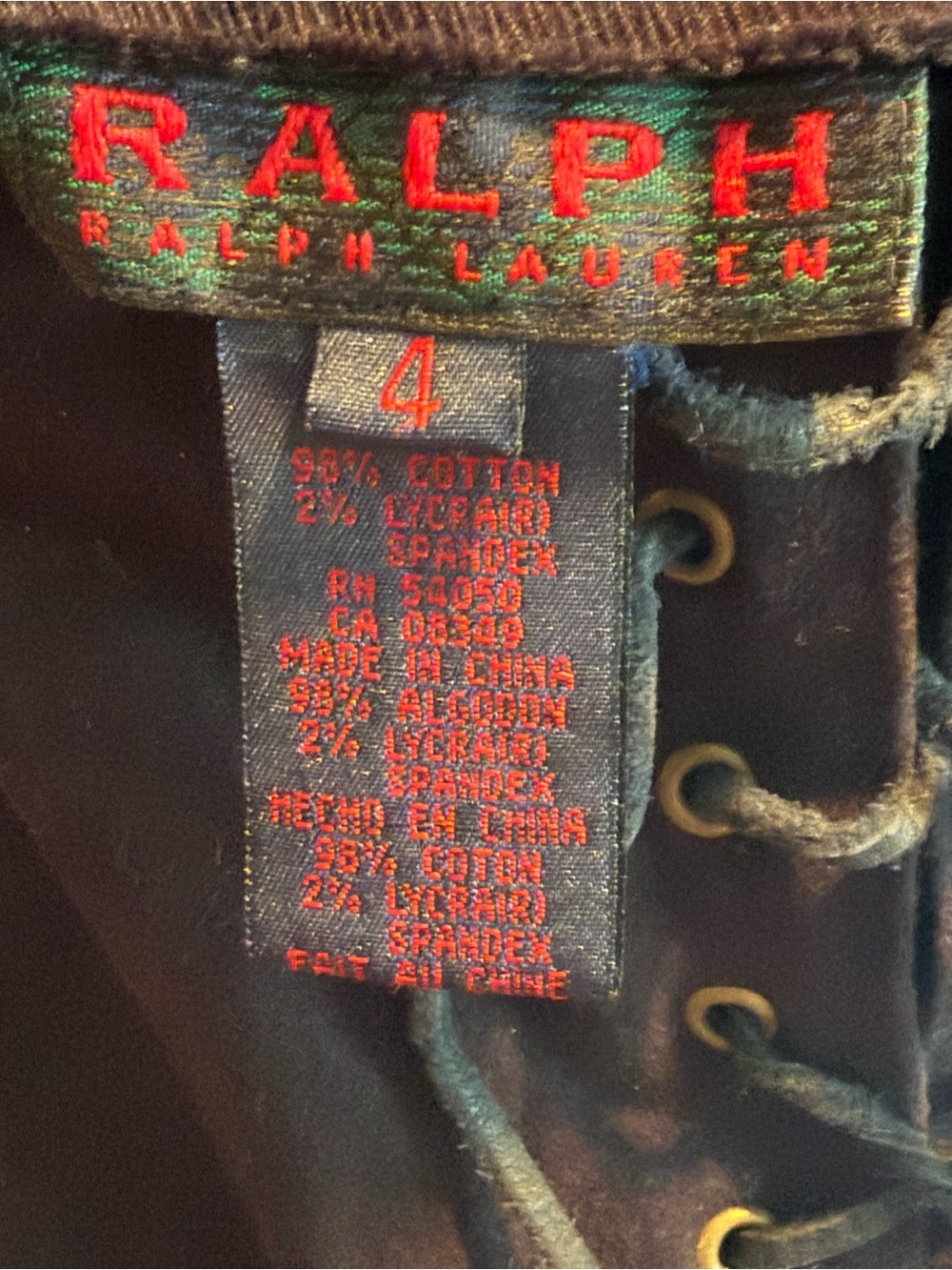 Ralph Lauren women’s black suede like jeans